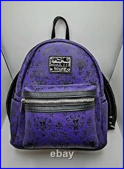 Disney Parks Exclusive Loungefly Haunted Mansion Purple Mini Backpack