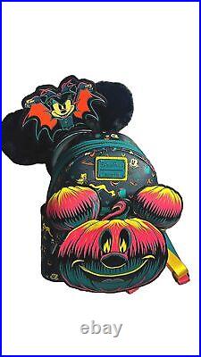 Disney Parks Halloween 2023 Mickey Pumpkin Backpack/ 2023 Vampire Minnie Ears