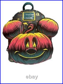 Disney Parks Halloween 2023 Mickey Pumpkin Backpack/ 2023 Vampire Minnie Ears