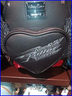 Disney Parks Loungefly Aerosmith Rock'n' Roller Coaster Black Backpack Bag