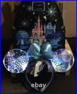 Disney Parks Loungefly Disney World 4 Park Icons Backpack, Light-up Ears + Pin