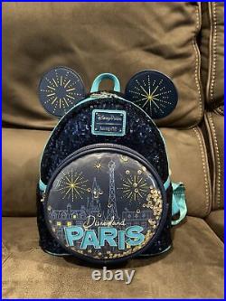 Disney Parks Loungefly Disneyland Paris Mimi Backpack Blue Sequined