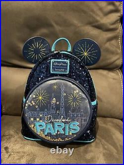 Disney Parks Loungefly Disneyland Paris Mimi Backpack Blue Sequined