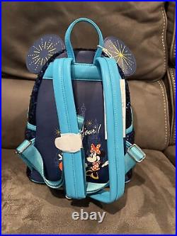 Disney Parks Loungefly Disneyland Paris Mimi Backpack Blue Sequined