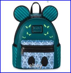 Disney Parks Loungefly Haunted Mansion Mini Backpack & Haunted Mickey Ears Set