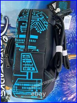 Disney Parks Loungefly Light Up Glow Tron 40th Anniv Mini Backpack D23 EXCLUSIVE