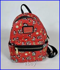 Disney Parks Loungefly Mickey & Minnie With Pluto Red Mini Backpack, Used 1X, 2022