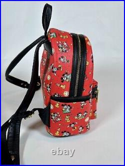 Disney Parks Loungefly Mickey & Minnie With Pluto Red Mini Backpack, Used 1X, 2022