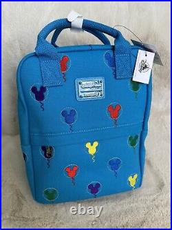 Disney Parks Loungefly Mickey Mouse Balloons Blue Canvas Backpack RARE HTF NWT