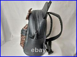 Disney Parks Loungefly Mini Ears And Gold And Black Sequined Bow Pocket Backpack