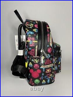 Disney Parks Loungefly Neon Glow Disney Park Attraction Icons Mini Backpack NWT