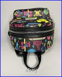 Disney Parks Loungefly Neon Glow Disney Park Attraction Icons Mini Backpack NWT