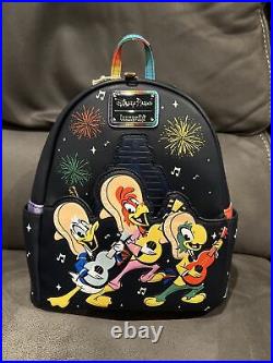 Disney Parks Loungefly Three Caballeros Epcot Mexico Mini Backpack