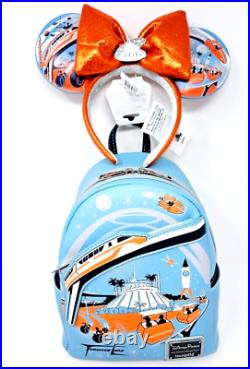 Disney Parks Magic Kingdom Tomorrowland Loungefly Backpack & Ears New