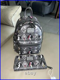 Disney Parks Nightmare Before Christmas Sally Jack Skellington Backpack & Wallet