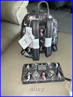 Disney Parks Nightmare Before Christmas Sally Jack Skellington Backpack & Wallet