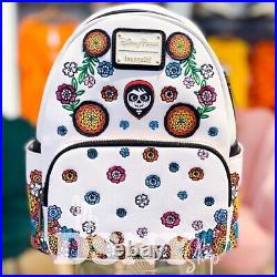 Disney Parks Pixar Coco Miguel Day Of The Dead Flowers Backpack Loungefly 2023