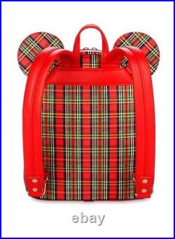 Disney Parks Plaid Mickey Mouse Christmas Holiday Mini Backpack Loungefly & EARS