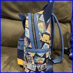 Disney Parks Riviera Resort Minnie Mini Blue Postcards Backpack Loungefly