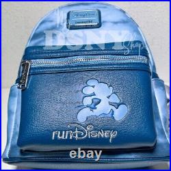 Disney Parks RunDisney Wine And Dine 2023 Blue Tie Dye Loungefly Backpack New