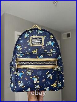 Disney Parks Walt Disney World 50th Anniversary Blue Loungefly Mini Backpack