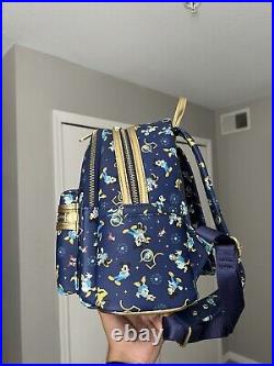 Disney Parks Walt Disney World 50th Anniversary Blue Loungefly Mini Backpack