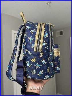 Disney Parks Walt Disney World 50th Anniversary Blue Loungefly Mini Backpack