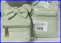 Disney Parks mint green loungefly Sequin mini backpack and wristlet SOLD OUT