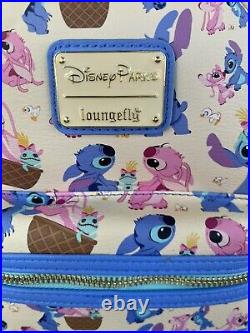 Disney Stitch And Angel Lilo & Stitch Loungefly Mini Backpack New With EARS