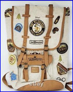 Fort Wilderness Loungefly Canvas Backpack Patches Disney 50th WDW Anniversary