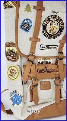 Fort Wilderness Loungefly Canvas Backpack Patches Disney 50th WDW Anniversary