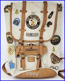 Fort Wilderness Loungefly Canvas Backpack Patches Disney 50th WDW Anniversary