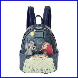 Japan Tokyo Disney Store Loungefly Lady & Tramp Backpack Tony's Restaurant