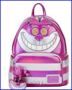 LE Loungefly Disney Cheshire Cat Mini Backpack With Cheshire Cat Funko Figure