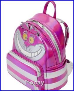 LE Loungefly Disney Cheshire Cat Mini Backpack With Cheshire Cat Funko Figure