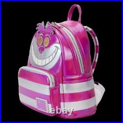 LE Loungefly Disney Cheshire Cat Mini Backpack With Cheshire Cat Funko Figure