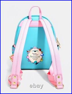 LOUNGEFLY DISNEY ALICE IN WONDERLAND TEA PARTY MINI BACKPACK, Wallet, & Charm