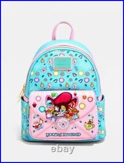 LOUNGEFLY DISNEY ALICE IN WONDERLAND TEA PARTY MINI BACKPACK, Wallet, & Charm