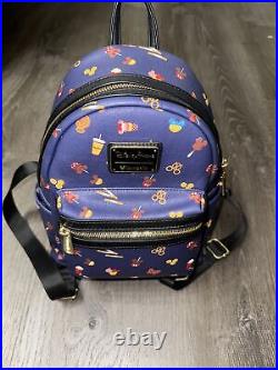 LOUNGEFLY x DISNEY PARKS limited release Disney Snacks mini backpack in navy