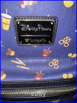 LOUNGEFLY x DISNEY PARKS limited release Disney Snacks mini backpack in navy