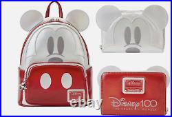 Limited Edition Disney100 Platinum Mickey Mouse Cosplay Mini Backpack & Wallet