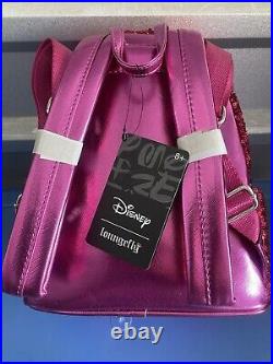 Loungefly 707 Exclusive Disney Minnie Mouse Magenta Sequin Mini Backpack