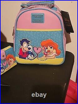 Loungefly A Goofy Movie Max And Roxanne Mini Backpack & Wallet Set Disney NWT