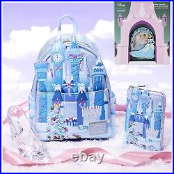 Loungefly Cinderella Exclusive Holiday Castle Light Up Mini Backpack/Wallet/Pin