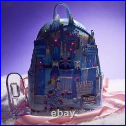 Loungefly Cinderella Exclusive Holiday Castle Light Up Mini Backpack/Wallet/Pin