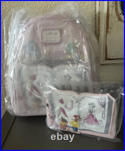 Loungefly Cinderella Mice Dressmakers Mini Backpack Wallet NWT Jaq Gus