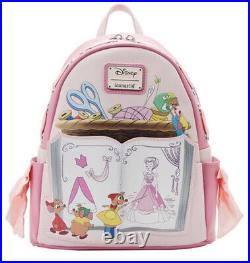 Loungefly Cinderella Mice Dressmakers Mini Backpack Wallet NWT Jaq Gus