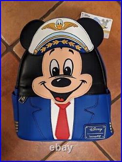 Loungefly D23 Pilot Mickey Walt's Plane Backpack NWT