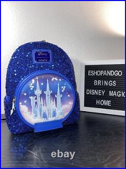 Loungefly Disney Cinderella Castle Collection Snow Globe Sequin Mini Backpack