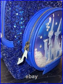 Loungefly Disney Cinderella Castle Collection Snow Globe Sequin Mini Backpack